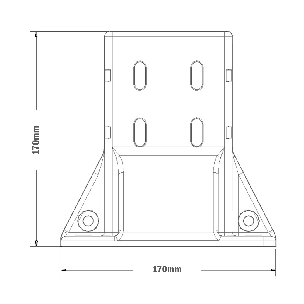 33-9090-0 MODULAR SOLUTIONS FOOT<br>90MM X 90MM (4) SIDED FOOR W/12MM FLOOR ANCHOR HOLES